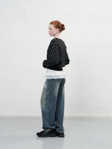 【即日発送】semi loose fit dot cardigan