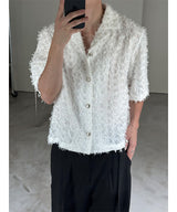 [S/S] ツイードヘアークロップシャツジャケット(2color)
