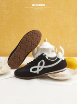 WE FLOWER Trendy New Baguette German Training Shoes, Versatile, Comfortable and Lightweight - Onyx Black