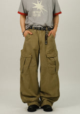 NA Cargo Vintage Washing Wide Pants