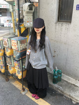 ボリューム ワイド バンディング パンツ