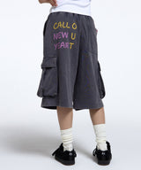 SHOUT OUT CONY CARGO SWEAT SHORTS / CHARCOAL
