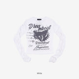 Cassé shirring lettering t-shirt