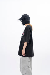 カリフォルニアビンテージクラックプリントショートスリーブTシャツ