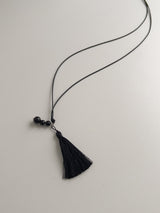 Tassel drop layered necklace