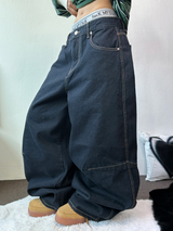 ステッチバルーンデニムパンツ 💙S-XL🖤
