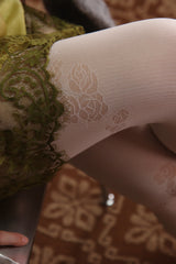 romantic rosette tights (cream white)
