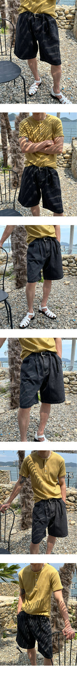 [S/S] ピンタックデニムショートパンツ（5色）