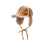 Suede Shearling Ball Cap (Camel)