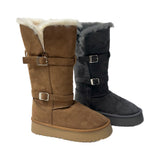 Moufee Fur-Lined Belted Long Ugg Boots