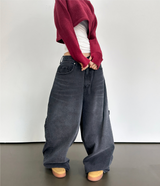 (WARMER DETAIL!) シッククロップドワイドルーズラウンドニット - 2 COLOR