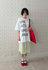 ボーイフィット ヒット グラフィック Tシャツ