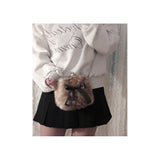 Medium fawn ribbon frame bag (handmade bag)
