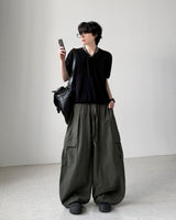 Linen Balloon Cargo Pants
