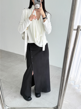 plain button skirts (2color)