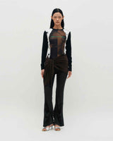 Layered Wrap Tie _ BROWN