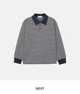 Luke Color Matching Stripe Rugby Sweatshirt