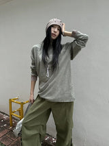 Luzi Round Wide Casual Long-Sleeve T-Shirt