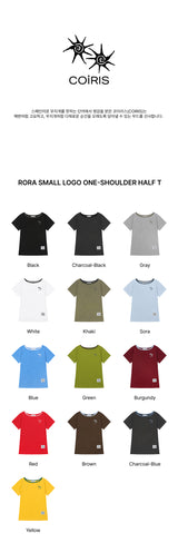 RORA SMALL LOGO ONE SHOULDER HALF T (13COLOR)