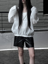[unisex] サマークールシースルーフードジップアップ (2color)