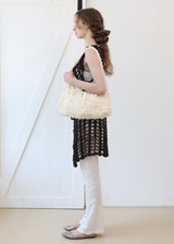 Jeanne Lace Flower Shoulder Bag_Cream