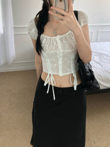 Luna Shirring Blouse (2 colors)