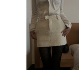 Classic boucle tweed H-line miniskirt (2 colors)