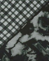 Half&Half Plaid Square Scarf 95 _ GREY