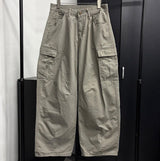 Grayish wide cargo pants