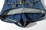 アメリカンダークブルーベルトミニパンツスカート