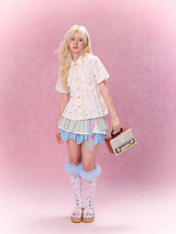 Best Day Ever Pleated Shirt (White)