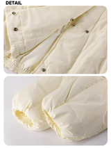 Neck warmer scarf layered half-down jacket