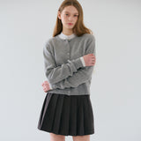 RVS Round Neck Cardigan Melange Gray