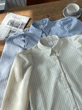 Stoney Stripe Puff Shirt Blouse