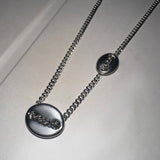 Double button chain necklace