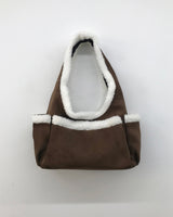 Suede Trimmed Baguette Bag (3 colors)