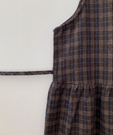Brownie checkered bustier long skirt sleeveless autumn winter guest look date look 