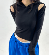 ショルダースリット + フード♥ - 4 COLORS