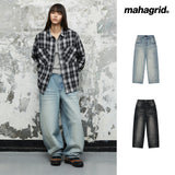 WASHED POCKET DENIM PANTS_BLUE