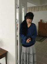 Jibram Frill Tiered Flower Banding Long Skirt