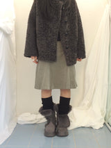 highneck puffy fur jacket