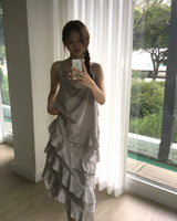 evelyn ruffle long dress