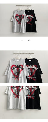 Banquo ハートキャッツ半袖Tシャツ