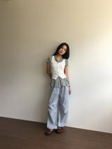 シルクシャーリングフレアTシャツ (3color)