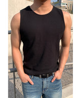 Waffle Crop Sleeveless Tee