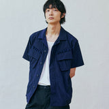 ripstop off duty fatigue shirt navy