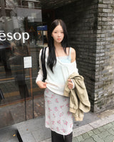 Mohair button V neck knit