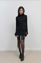 Mock Neck Tee / Black