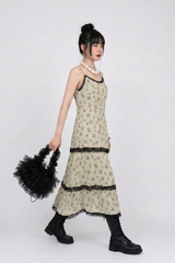 FLEUR ANTIQUE LACE-TIERED DRESS