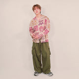 ethnic paisley open collar shirt_purple